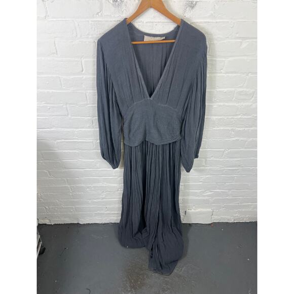 Jen's Pirate Booty Women's Lapis Maxi Dress Long Sleeve Gray Size Medium - Picture 4 of 8